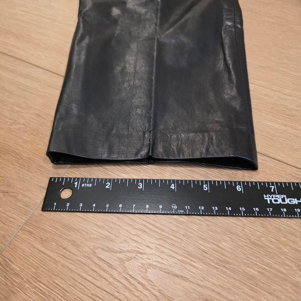 Tannery West Vintage Black Genuine Leather Pleated High Waist Pants Womens 8 - Picture 10 of 13